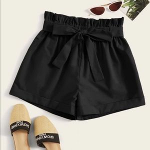 Self Tie Paperbag Waist Shorts